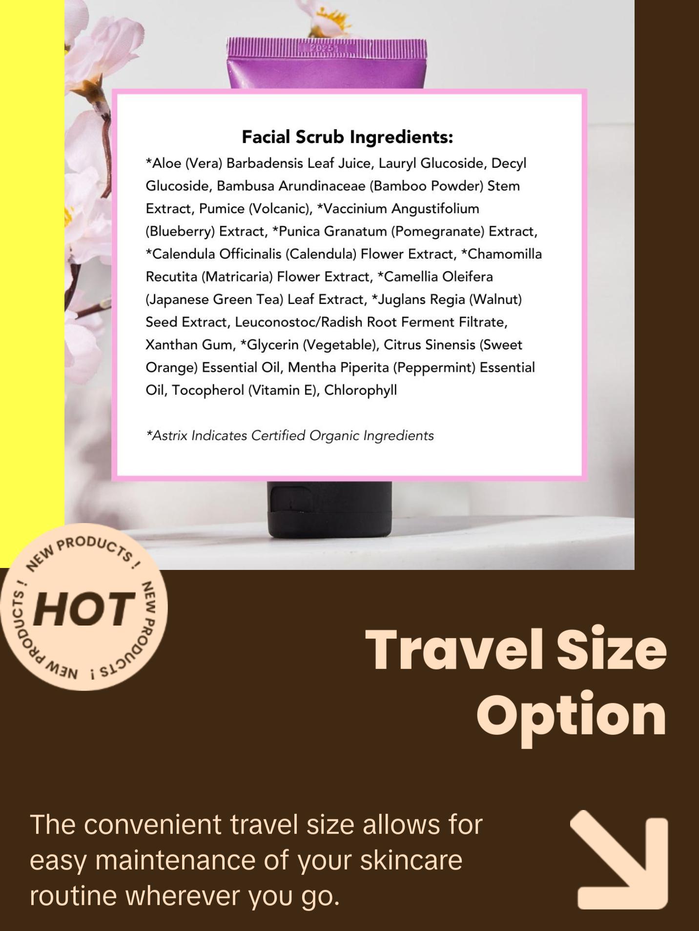 [BEAUTY BY EARTH] Facial Scrub - Superfruits & Calendula USA Made with Natural & Organic Ingredients, Hydrating Deep Cleansing Gentle Exfoliant Skincare