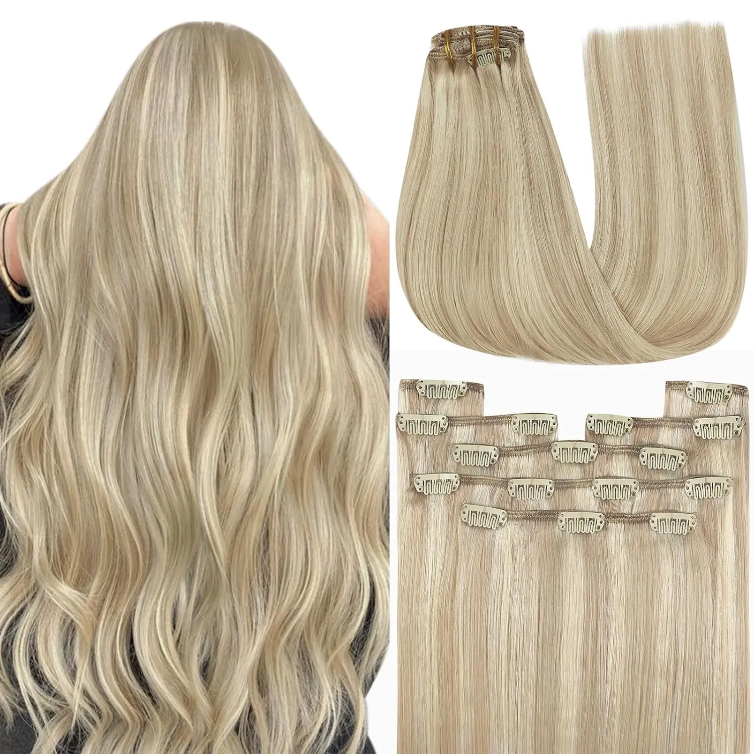YoungSee Hair Extensions Clip in Human Hair Natural Straight Remy Hair Easy To Style Soft Clip ins for Women summer hairstyles  #summerwins #DealsForYouDays