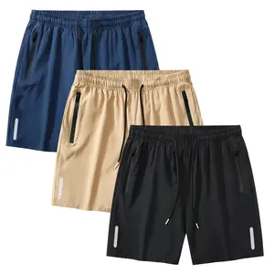 Men 5 Pack Solid Color Shorts 2026 Adjustable Drawstring Waist Zip Pockets Printed Regular Fit Simple Stylish Casual Versatile Daily Commuting
