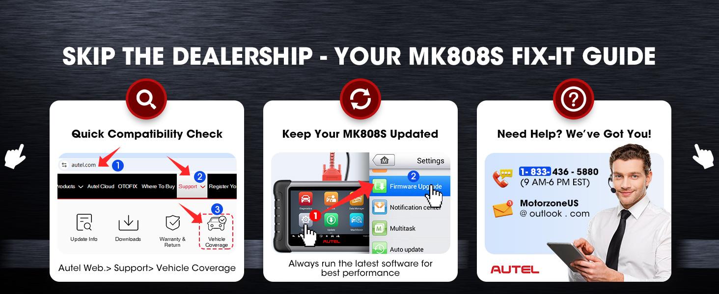 Autel Scanner MaxiCOM MK808S Car Diagnostic Scan Tool Bi-directional All Systems Diagnosis 28+ Services Active Test