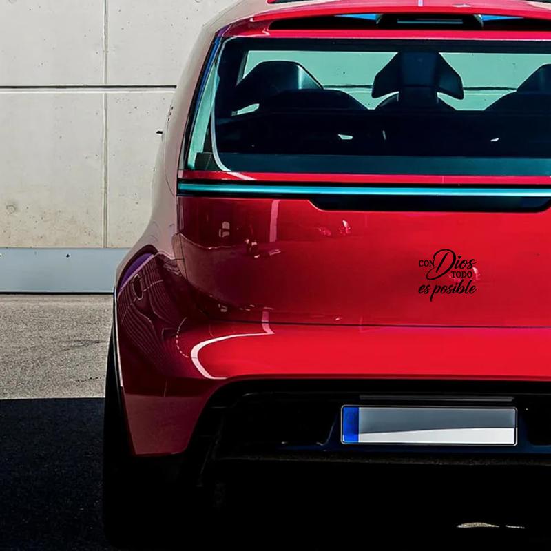 Con Dios Todo Es Posible Spanish Inspirational Faith Decal Cute Durable Vinyl Sticker | Perfect for Cars Windows Bumpers Trucks Motorcycles, Water Bottles, Laptops & Smooth Surfaces | Religious Motivational Decor, Multiple Colors Available, Long-Lasting