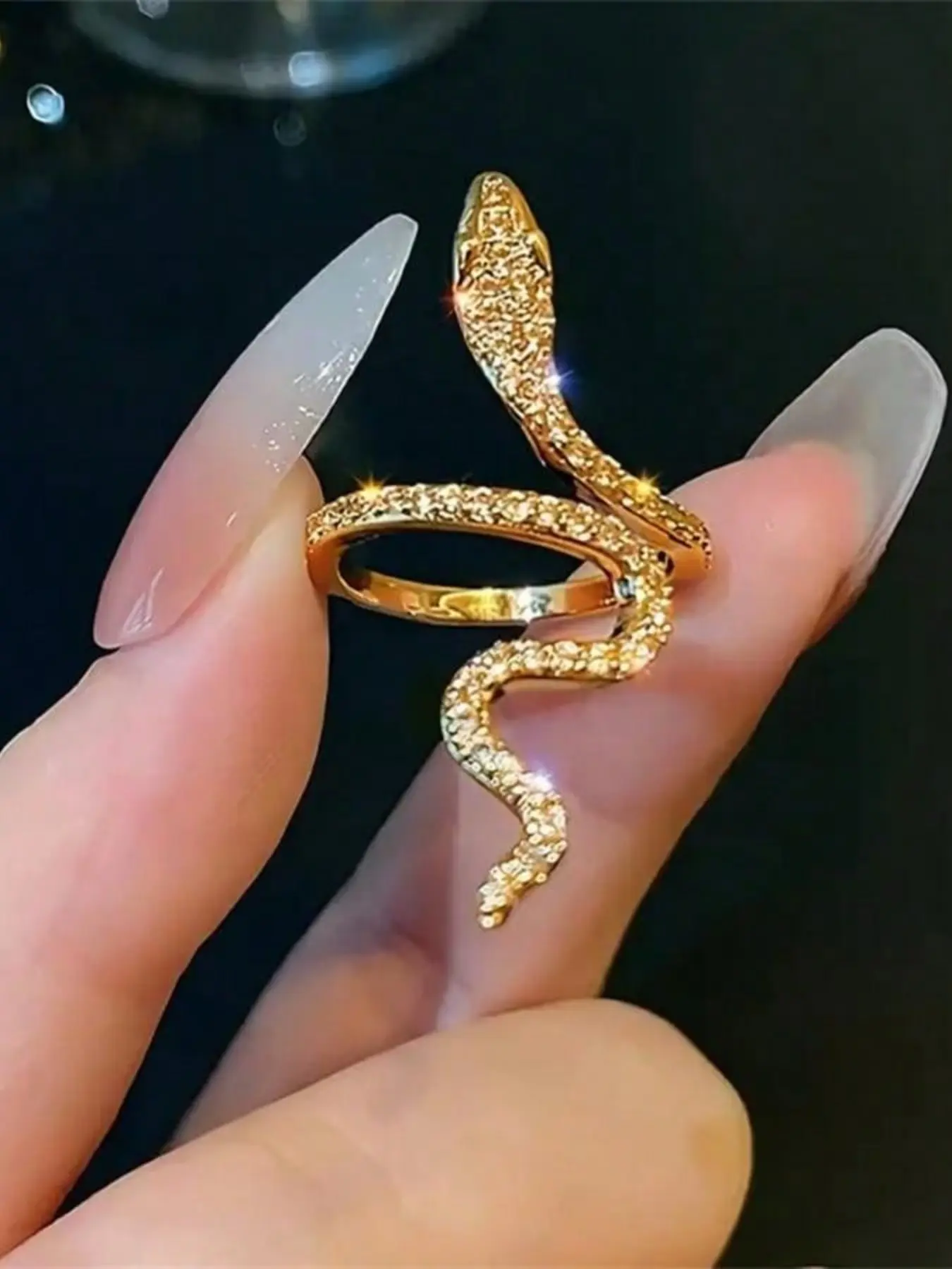 Snake Design Ring, Fashion Jewelry for Party, Daily Clothing Decor, Trendy All-match & Exquisite Jewelry for Birthday Gift, Trendy Jewellery Accessories, Dainty Stacking Rings, Stackable Rings, Beautiful Rings