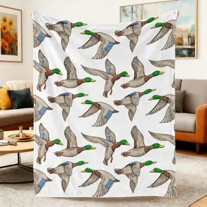 Soft Comfortable Funny Throw Blanket Cartoon Duck Pattern Blanket,Air-conditioned Room Warm Nap Blankets For Home Office Travel Camping Cozy Versatile Use