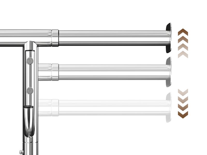 Raybee Furniture Clothes rack for hanging Clothes Rack with Hooks, Extendable & Height Adjustable Clothing Rack, Heavy Duty Clothes Racks Holds Up to 220LBS,Coat Rack, Portable Rolling Garment Rack with Lockable Wheels & 4 Hooks, Chrome