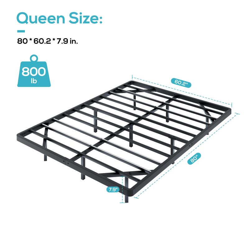 MUTICOR Floating LED Iron Bed Frame with Metal Slats【No Mattress】Headboard Outlets and Multi-Color Lighting, No Box Spring Needed, Twin/Full/Queen/King