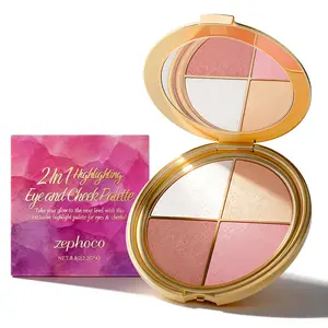 Radiant Glow Highlighter Palettea- Multi-purpose & Silky-smooth Highlighting Eye and Cheek Palette, 4-In-1 Eyeshadow Highlighter Blush Makeup Kit for Eyes and Cheeks for Women & Girls