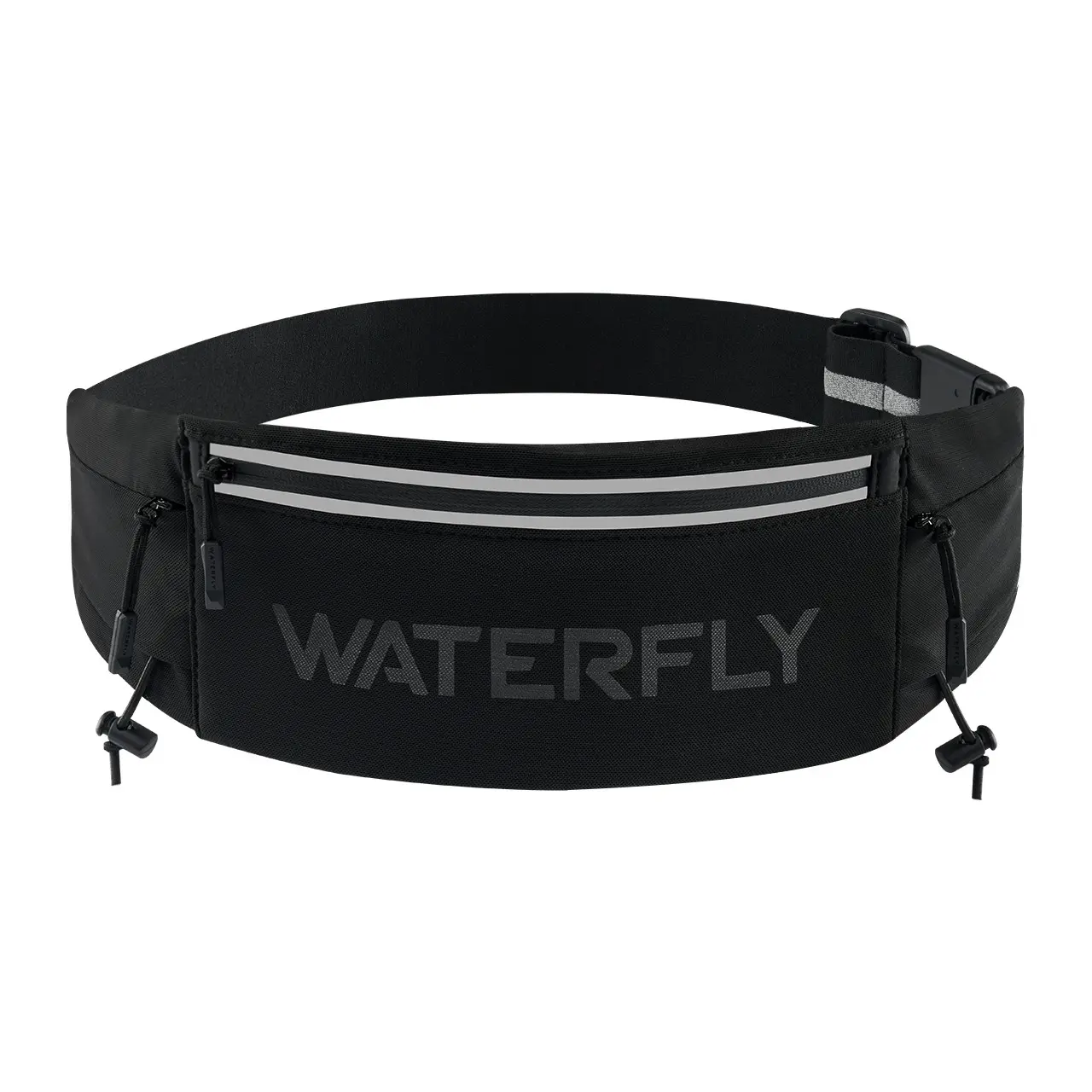 WATERFLY Mesh Running Belt Fanny Pack - Breathable 3-Pocket Sport Waist Bag, Gym & Outdoor Jogging Equipment, Men’s & Women’s Phone Holder (Fits All Phones) with Bib Clip
