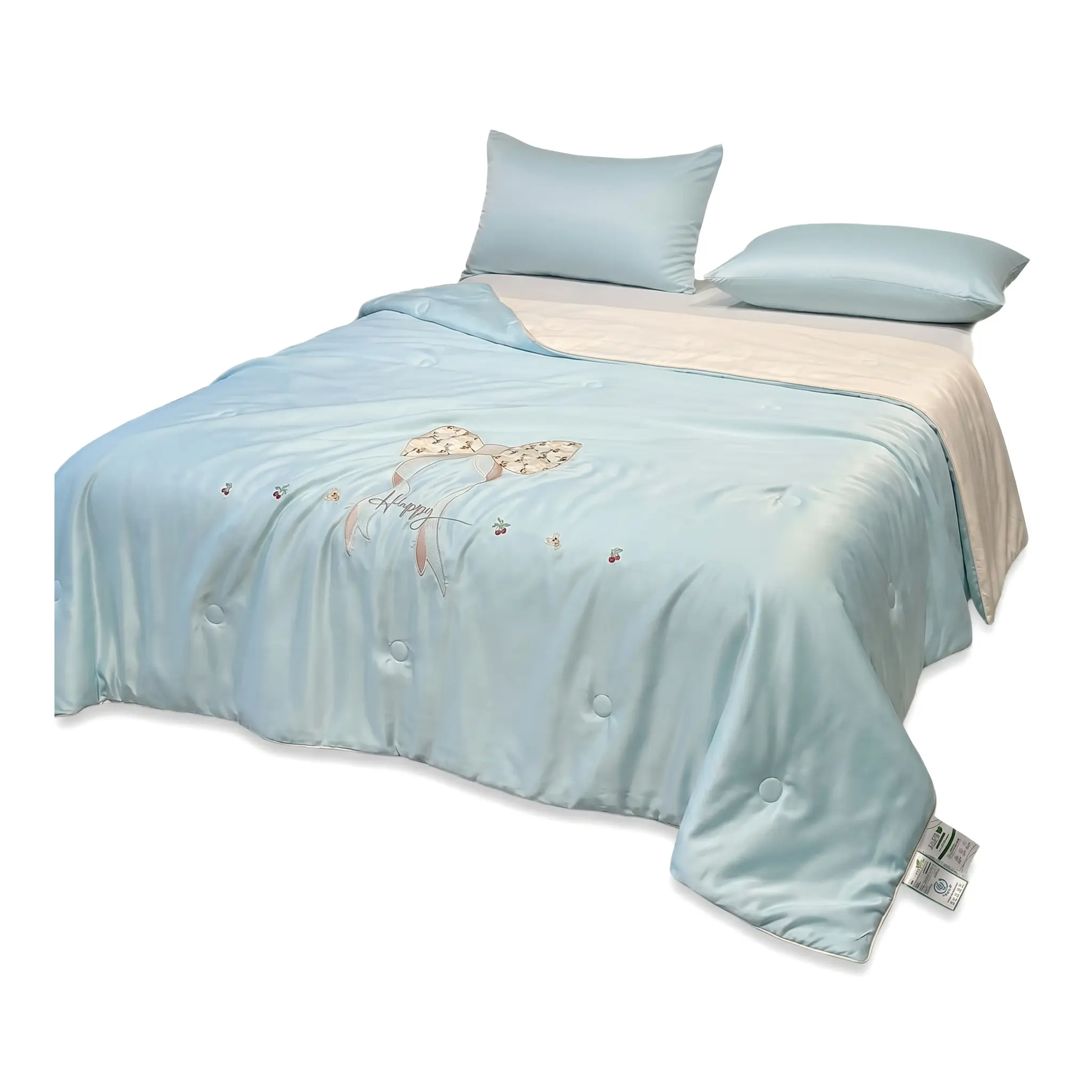 Luxury 100% Tencel Cooling Summer Quilt - Silky Soft, Lightweight Breathable Bed Blanket, Queen/Twin Size for Hot Sleepers