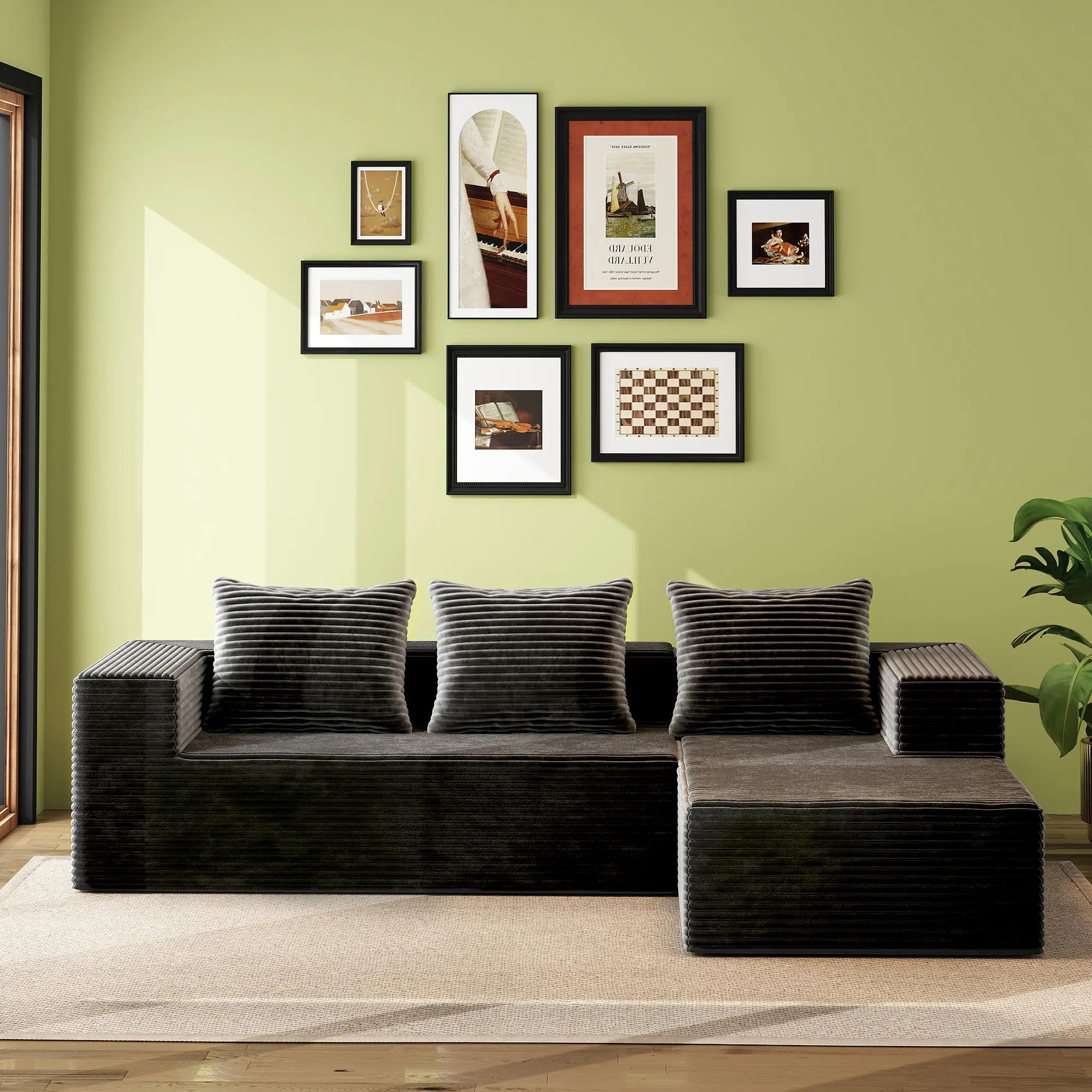 Grey(68"D x 104"W x 24.4"H)