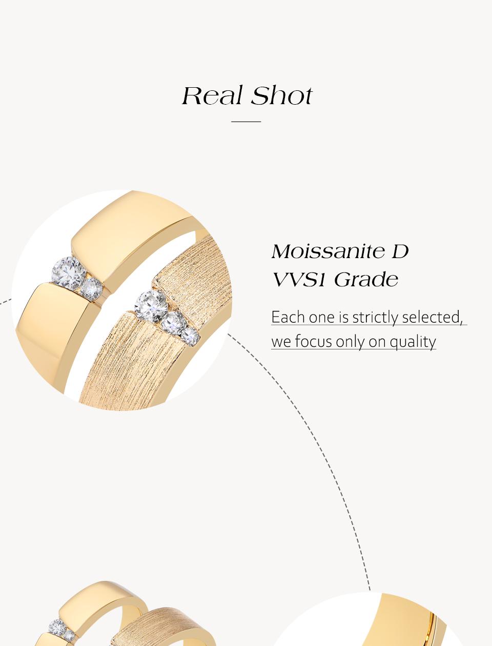 ATTAGEMS 925 Sterling Silver Round Shape Lab-Created Moissanite Ring for Women Men Couple Ring Daily Wear Fine Jewelry R292