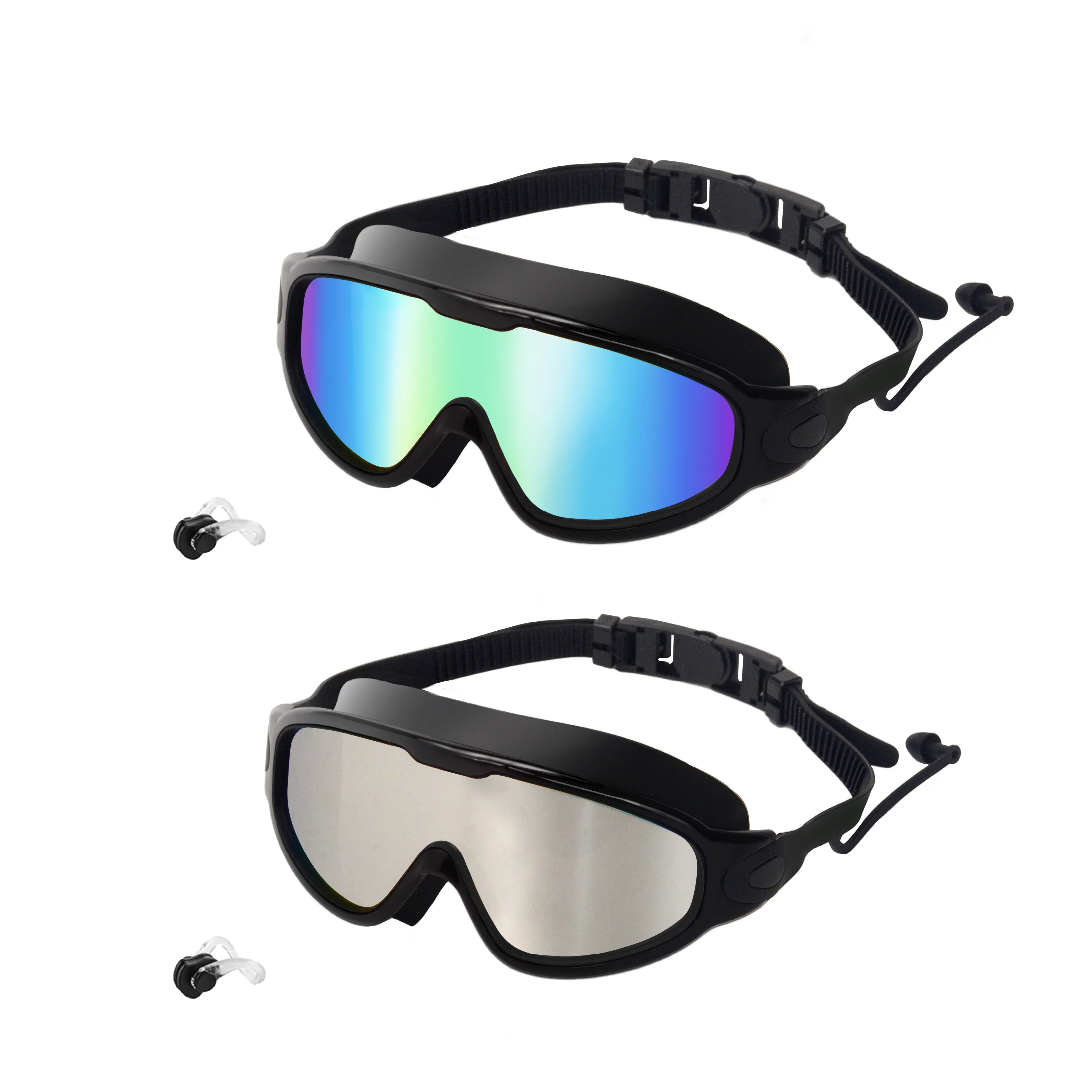 Swim Goggles 2 Pack for Adults, Unisex Wide View Swimming Accessories with Fog Free & UV Protection Lenses, No-Leak Silicone Seal, Fog Free Swimming Goggles, Silicone Swimming Goggles