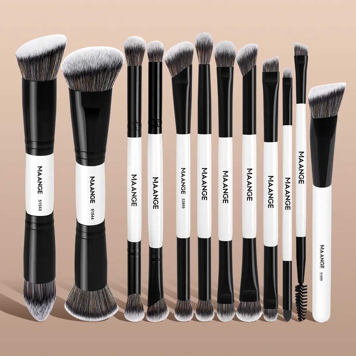 MAANGE 12pcs Makeup Brush Set, Synthetic Makeup Brushes, Cosmetic Brushes, Foundation Brush Contour Brush Concealer Brush Eyeshadow Brush Eyelash Brush Eyebrow Brush Eyeliner Brush, Travel Makeup Accessories Gifts for Friends