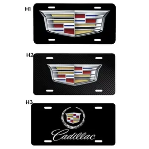 Cadillac aluminum vehicle license plate car truck SUV tag black, Car Accessories for Women And Men, USA
