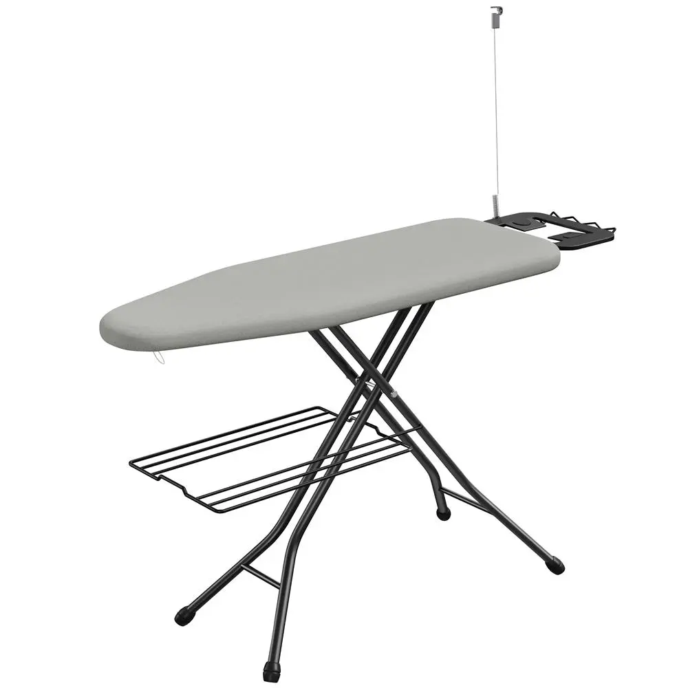 Costoffs Full-Size Foldable Metal Ironing Board - Lightweight, 5-Layer Thick Padding, Adjustable Height, 4-Leg Design, Cord Holder, Hanging Clothes Rack, Smooth Cover, 10.3" L × 7.5" W, for Laundry Rooms, Bedrooms, Living Rooms, Home, Accessories