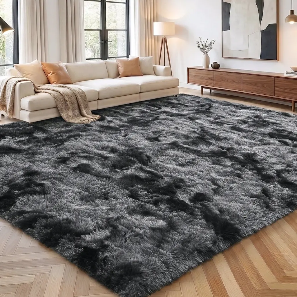 【Summer wins】 Living Room Rugs Bedroom Rugs, Ultra-Soft Plush Fluffy Shaggy Area Rug, Washable Non-Slip Soft Carpet with 4 Free Rug Grippers, for Kids Room Nursery Dorm Playroom Pet Friendly Modern Home Decor,5x7 6x9 8x10 9x12 10x14,Unique rug summerwins
