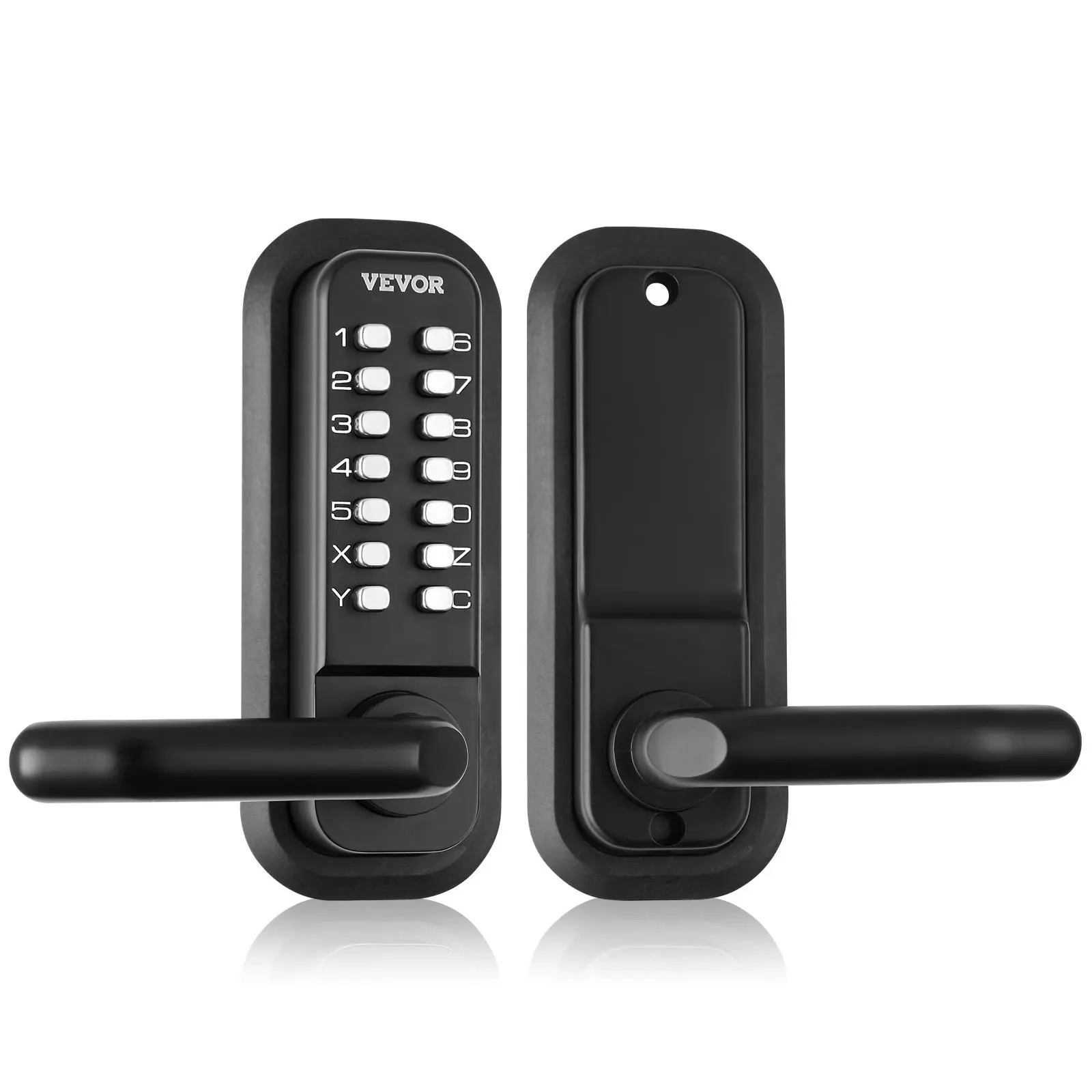 【Summerfinds】VEVOR Mechanical Keyless Entry Door Lock 14 Digit KeypadEmbedded Outdoor Gate Door Locks Set with Keypad and HandleWater-proof Zinc AlloyEasy to Installfor GardenGarageYardStorage Shed, Door Hardware, Door Security Lock