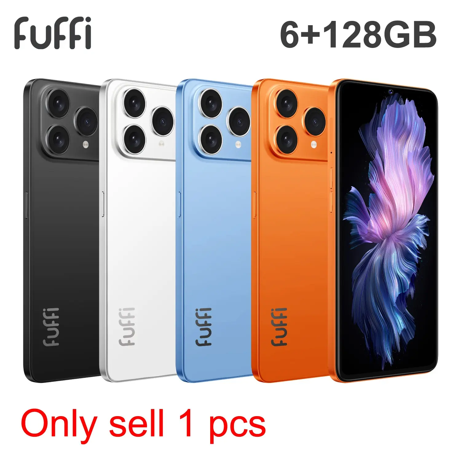 FUFFI Smartphone 6.53 Inches, 6+128GB RAM/storage, 4g Network, Dual Sim, 4000mah Battery, Android Os, Octa-Core Processor, Cellphone