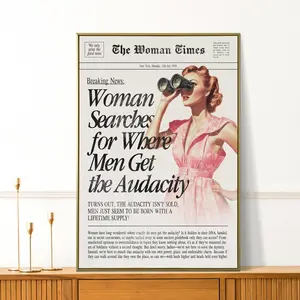 Where Men Get the Audacity Print - New Yorker Wall Art - Vintage Girly Decor - Trendy Preppy Apartment Gift - Feminist Print
