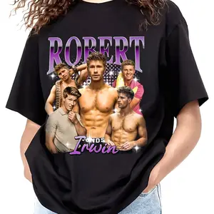 🥇 Robert Irwin Dwts 2025 Bootleg Tshirt, Dwts 2025 T-shirt, The Stars Fan Shirt, Gift For Her Him, Unisex Tee Top Menswear Cotton Streetwear Crewneck Women's Round Neck Long Sleeve Top graphic Sleeve Crop Top Letters-Printed Top Black White Set