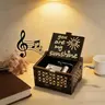 Hand-Crank Wooden Music Box: Plays “You Are My Sunshine” | Vintage Gift for Couples, Lovers, Kids, Grandchildren, Creates Family Bonding Moments