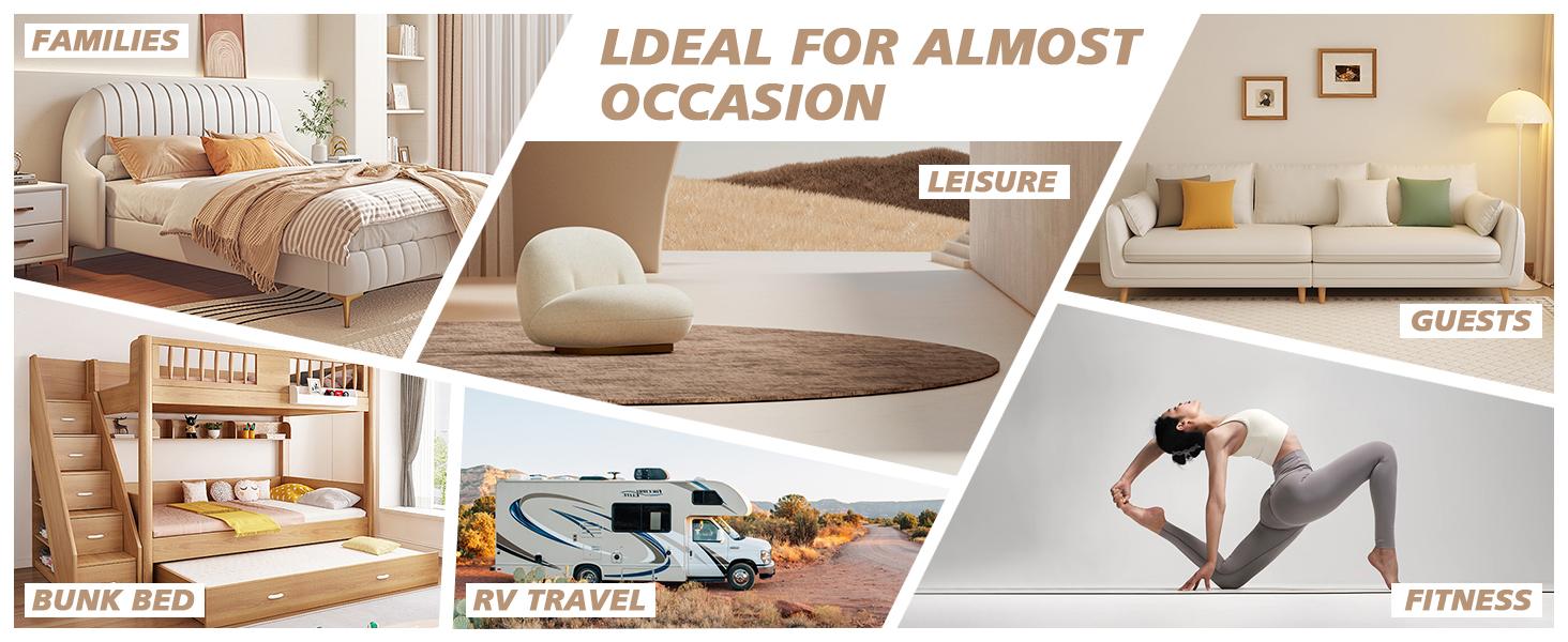 Lilypelle Japanese Floor Mattress Futon Mattress, Foldable Mattress Topper Thicken Tatami Mat Roll Up Mattress, Folding Sleeping Pad Breathable Floor Lounger Guest Bed for Camping Couch, Twin Full Queen