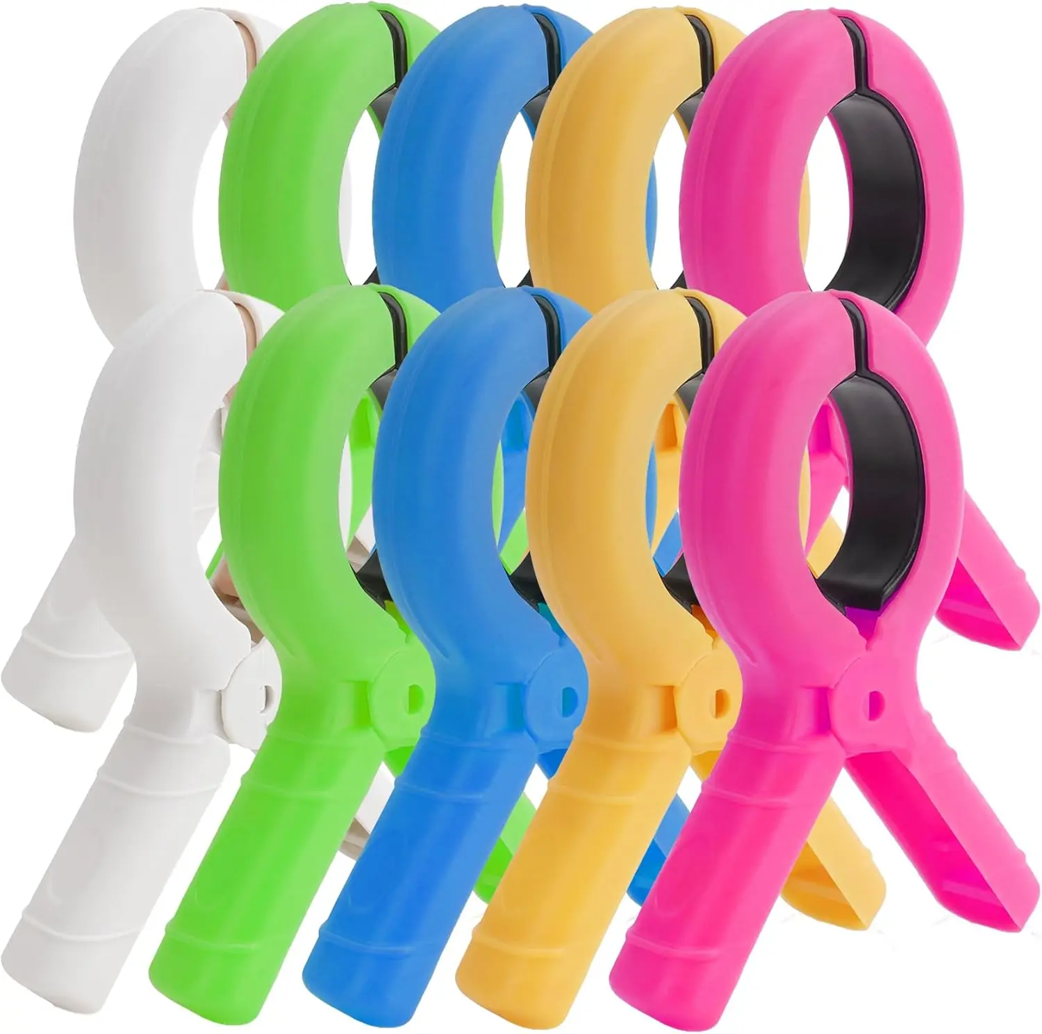 10 Pack Large Beach Towel Clips for Beach Chairs Plastic Towel Holder Clothes Pins Hanging Clip Clamps Cruise Summer Water Pool Activities Vacation Outdoor Accessories Essentials Must Have Items