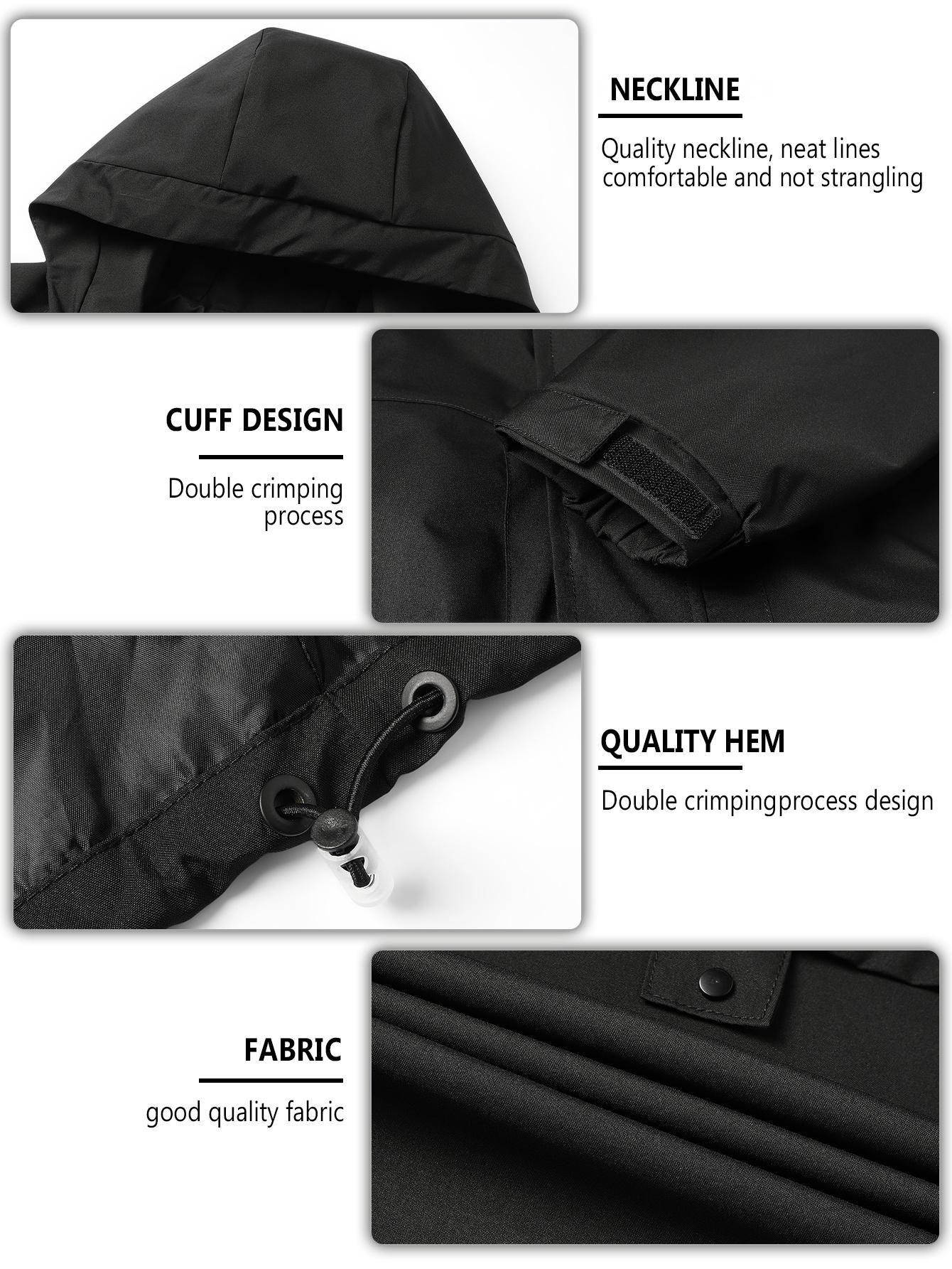 CCCMAI Men's Windbreaker Jacket with Hood Zippered Pockets & Adjustable Drawstrings Regular Fit Spring Fall Outdoor Workwear for Hiking Camping Casual Wear Hiking Gear Functional Design Durable Fabric
