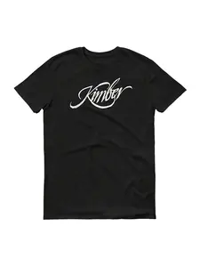 's Kimber White Logo T-Shirt - 2nd Amendment Pro Gun Rights Retro Vintage Design with Kimber Logo Print, Plus Size Cotton Tee for Owners, Casual Wear & Gun Rights Supporters (Officially Licensed Look)