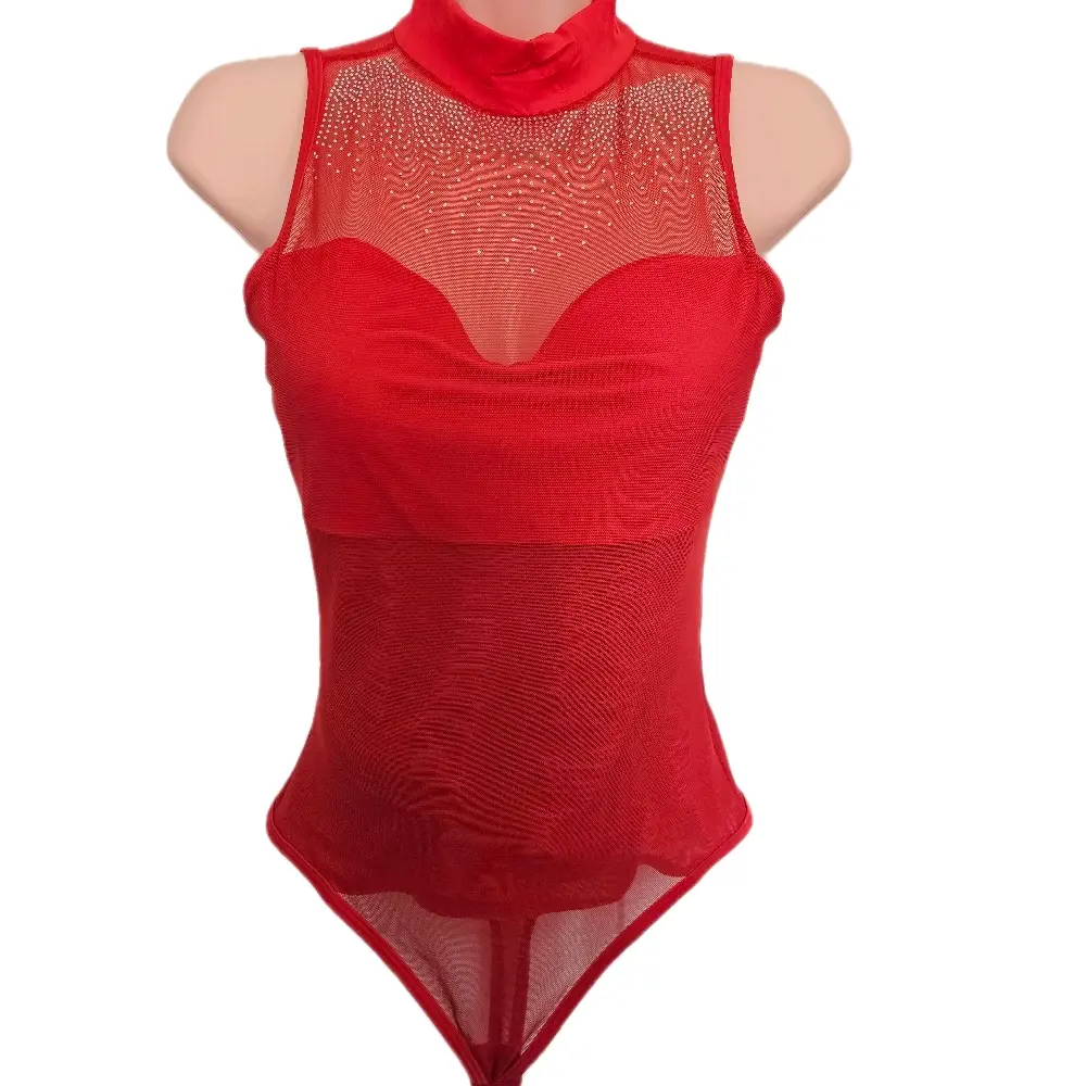 Women's Seamless Turtleneck Bodysuit, Powernet Thong Body Shaper with Tummy Control for a Smooth and Casual Look, Christmas, Lady, Birthday, Wedding, Rhinestones, Romance, Family, Everyday, Compression, Bikini, Celebrity, Thanksgiving, Chinese New Year