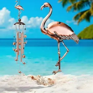 Flamingo Wind Chimes for Outdoor-Aluminum Wind chime,Hanging ornaments Decor,Memorial Gift for Patio Garden Outside home festival Decoration