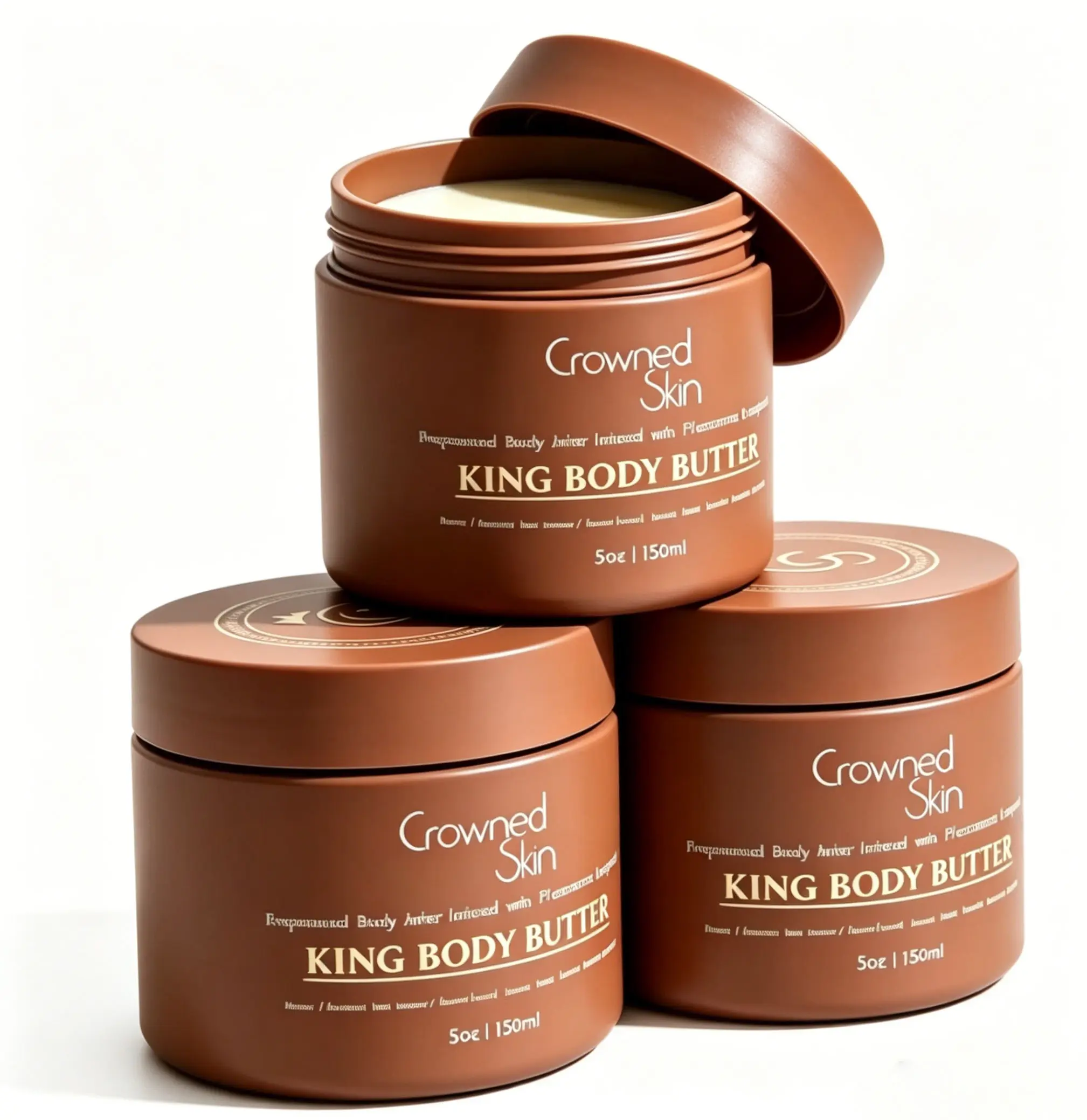 3PCS Crowned Skin King Cologne Body Butter - Warm & Sensual Scent, Sandalwood & Leather, Organic Shea & Mango Butters, Moisturizing Formula, All-Day Fragrance
