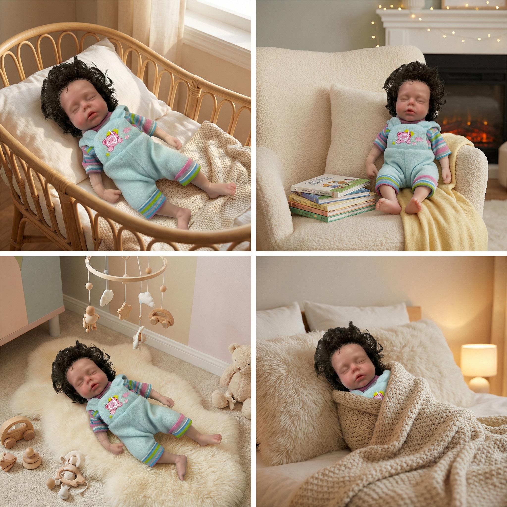 BABESIDE Lifelike Realistic Silicone Baby Doll Girl 16 Inch 4 lb Reborn Doll with Painted Hair Perfect Companion for Children Parents & Collectors