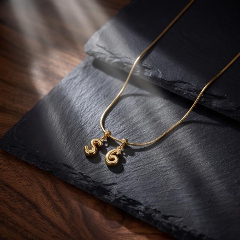 ZEGL Initial Lucky Number Necklace Personalized  Charm  for Women and Men- 18K Gold Plated 46cm Chain with Interchangeable Initials & Numbers Valentine's Day Gift for Her Customizable Fashion Signature
