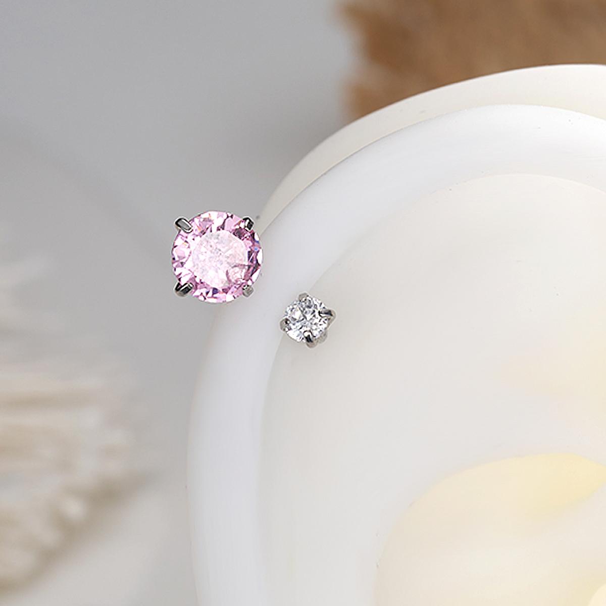 Oufer 16G Horseshoe Internally Threadless AAA+ Garde CZ Revisable Nostril Nose Cartilage Helix Lobe Piercing Ring Inner Diameter 7mm 8mm 9mm