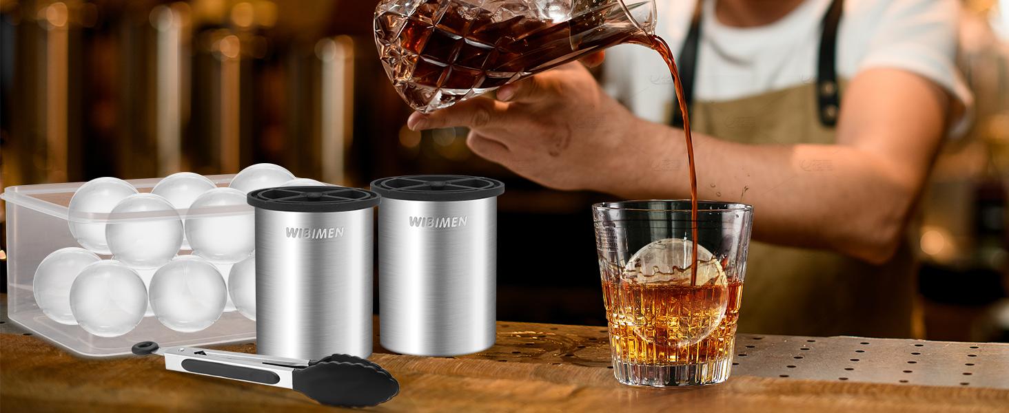 WIBIMEN 2 Pack Clear Ice Makers  With Ice Tong & Storage Box – Bar Quality at Home
