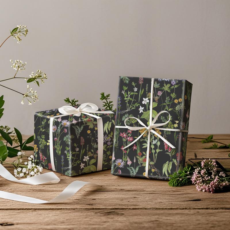 RUSPEPA Vintage Floral Gift Wrapping Paper Roll 17 Inches × 16.4 Feet Mini Roll for Birthdays Weddings Parties and Holiday Celebrations with Elegant Floral Design