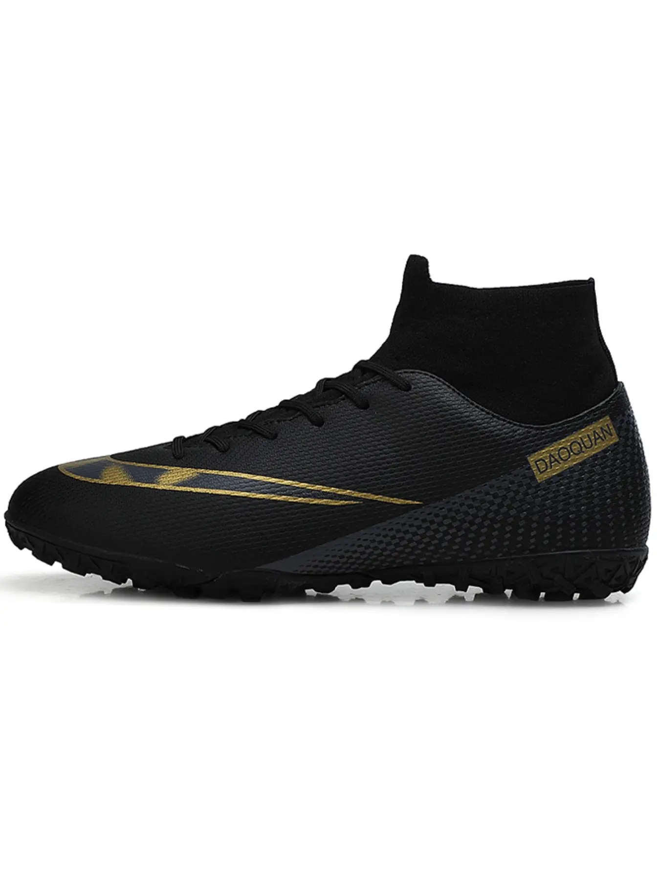 Men's High-Top Soccer Shoes, Anti-Slip Durable PU Leather, Lightweight Breathable Design, Studs, Rubber Sole, Ideal for Mud and Short Grass Fields, Soccer Cleats