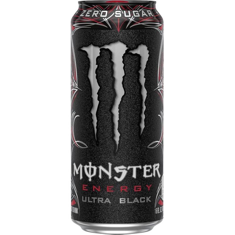 Monster Energy Ultra Black, Sugar Free Energy Drink, 16 Ounce (Pack of 15)