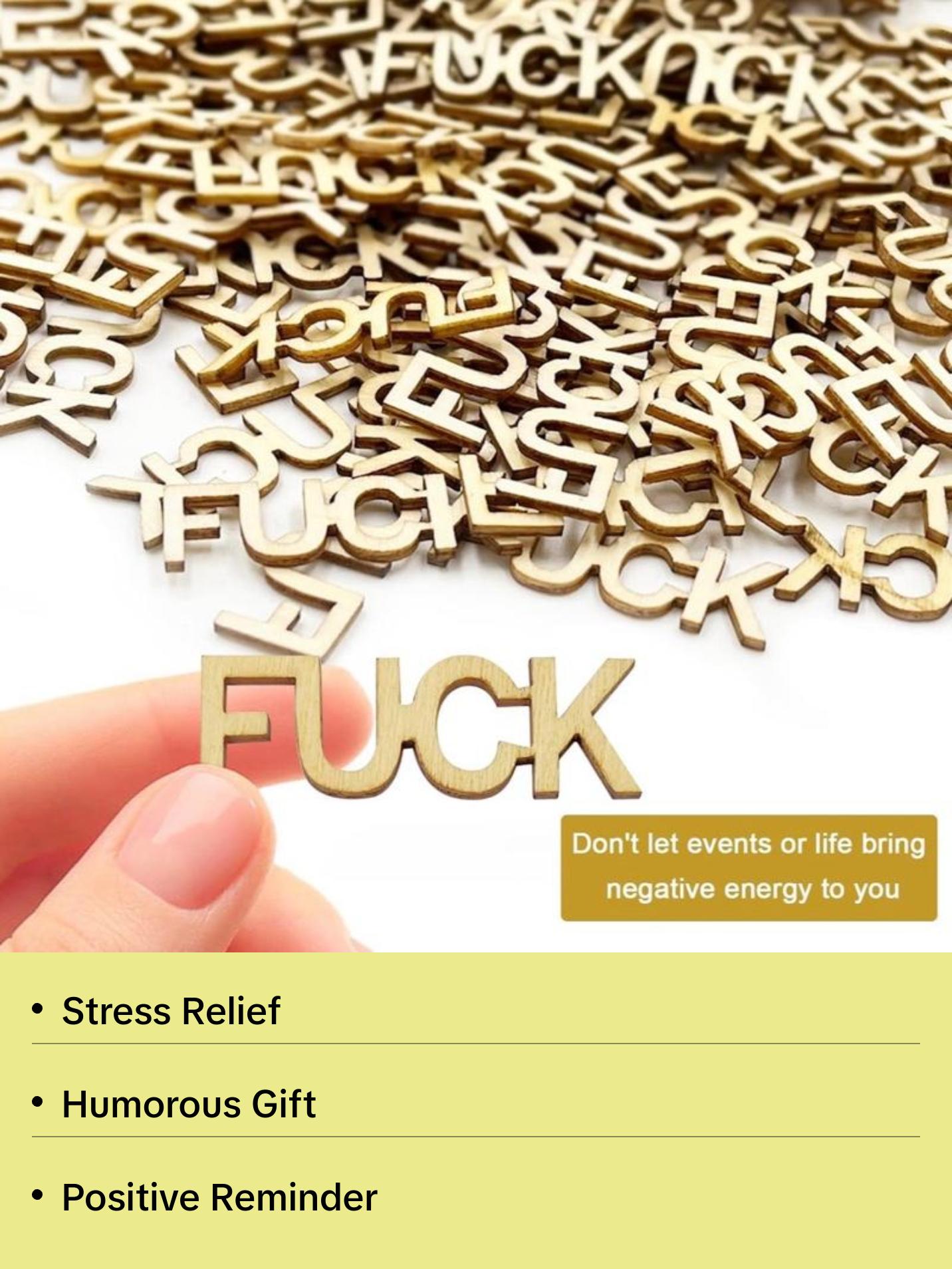 Jar of Fucks Gift Jar 9 OZ,200PCS Fucks to Give for Valentines Day,Fuck Jar Wooden Cutout Letter Funny Gifts for Birthday Day,Holiday,Gift to Friend