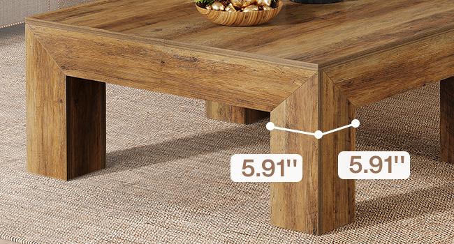 LITTLE TREE 39.4-Inch Square Coffee Table for Living Room, Farmhouse All MDF Accent Center Cocktail Table with Sturdy Wooden Legs, Easy Assembly LITTLE TREE 39.4-Inch Square Coffee Table for Living Room, Farmhouse All MDF Accent Center Cocktail Table with Sturdy Wooden Legs, Easy Assembly