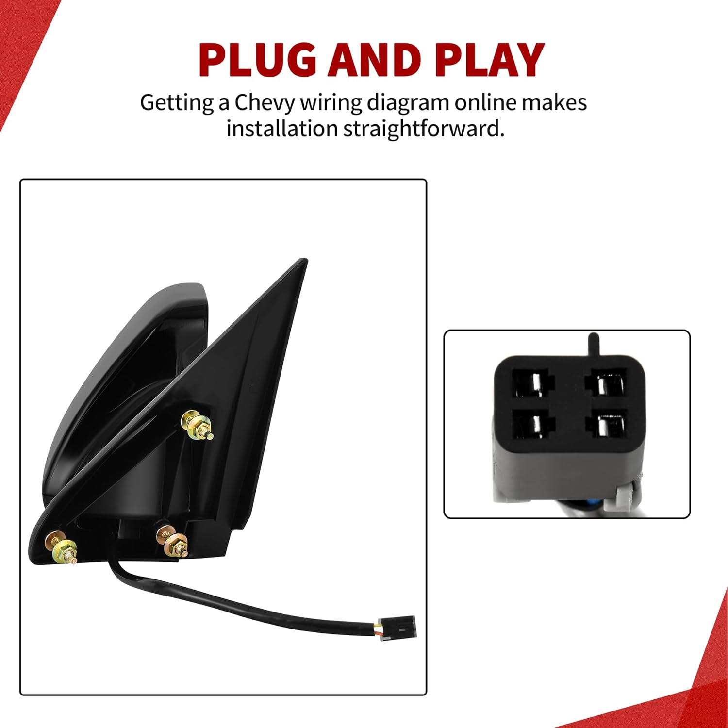 YITAMOTOR Right/Left Passenger Side Mirror Compatible with GMC 1988-1999 C/K 1500 2500 3500,1992-1999 Suburban 1500 2500, 1995-2000 Tahoe, Tow Mirror with Power Adjustment Manual Folding