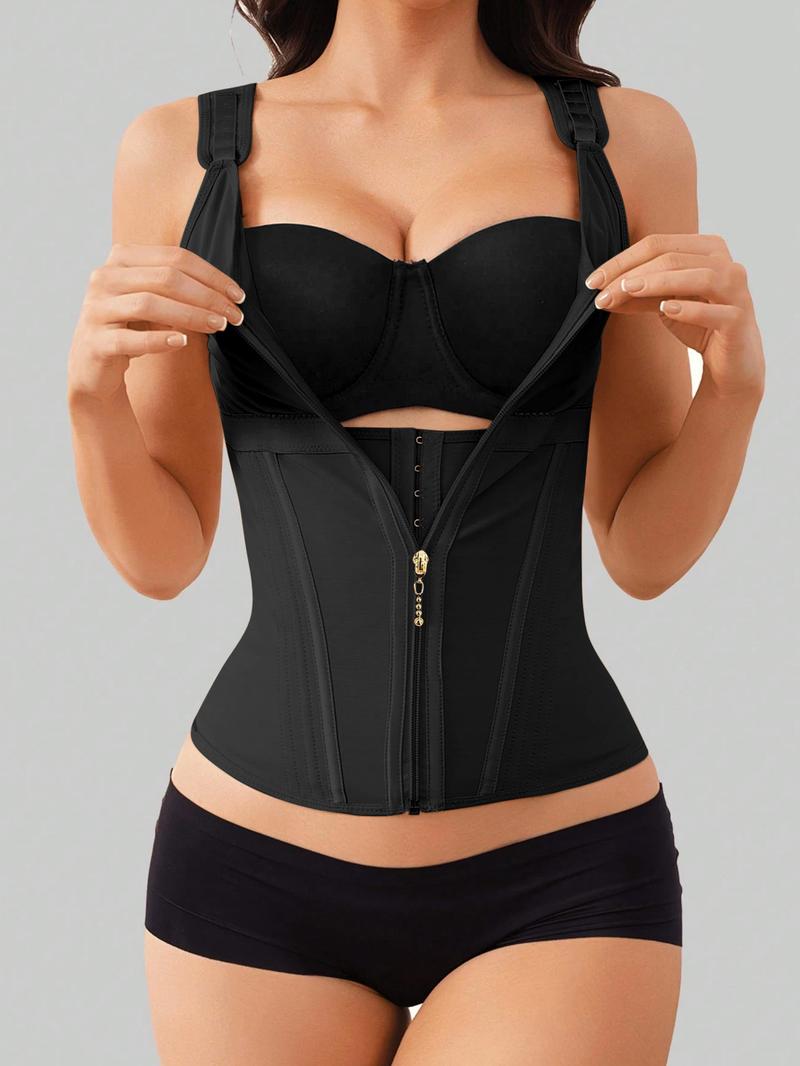 SOBNDY Waist Trainer adjustable Corset for Women Tummy Control Sport Workout Colombian Shaper with Zipper Wireless Bras Push Up FallFreshness FallFreshness Fit Shapewear