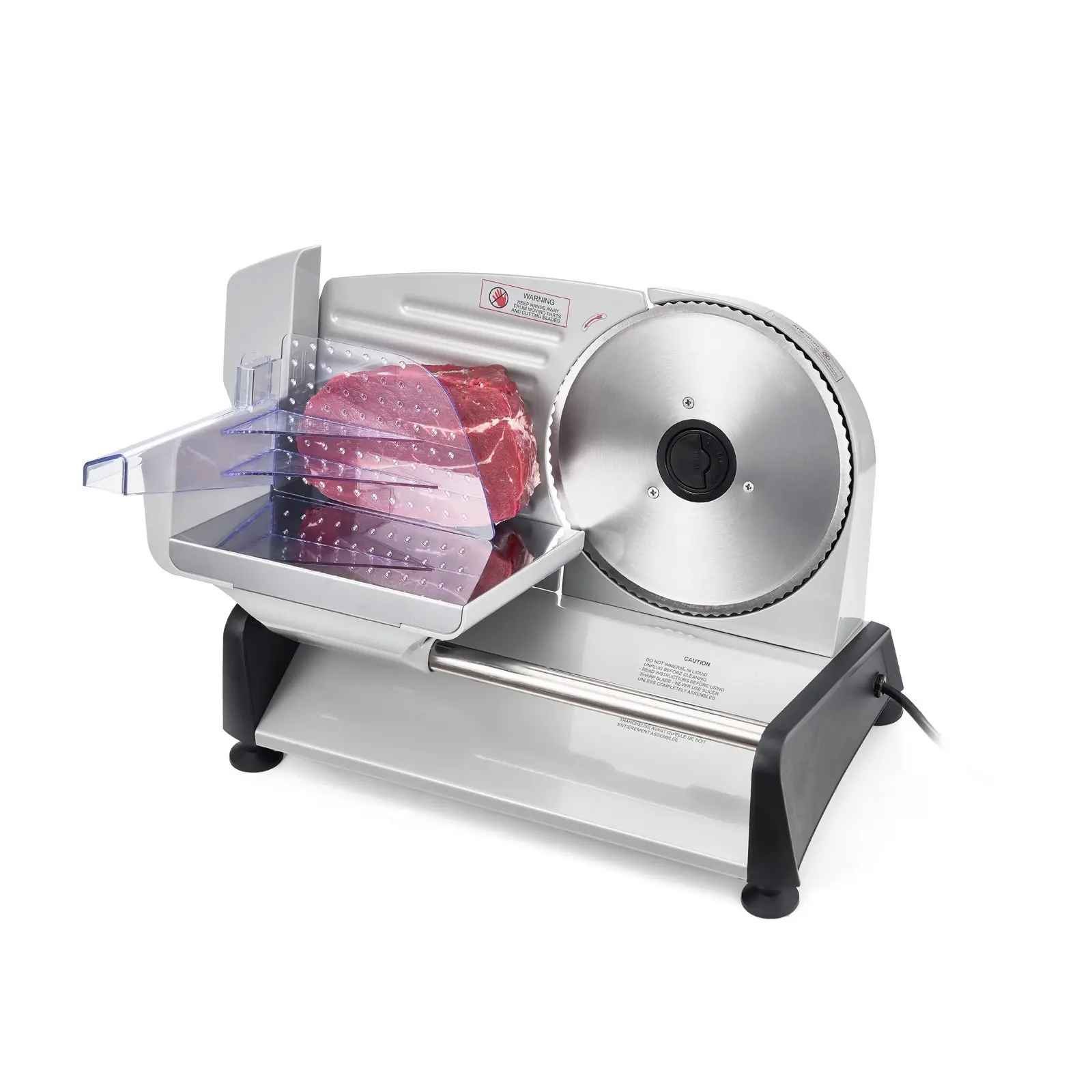 Meat Slicer, 7.5-Inch Electric Deli Slicer Machine, 200W Power, SUS420 Stainless Steel Blade, Adjustable Thickness 0-0.6 Inch, ETL Certified, Home Kitchen Food Slicer for Meat, Ham, Bread, Baguette, Steak, Charcuterie Deli Prep