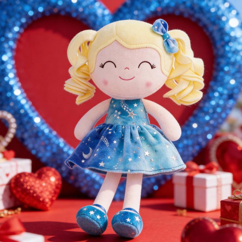 Gloveleya Valentine gift Doll Plush Baby Dolls Baby Girl Gift Soft Pink Cuddle Doll Cute Heart Dress Princess Toy Romantic Valentine’s Day Gift Idea for Kids 0–6 Years Sweet Love Present for Daughters Toddlers Birthday Holiday Surprise Room Decor