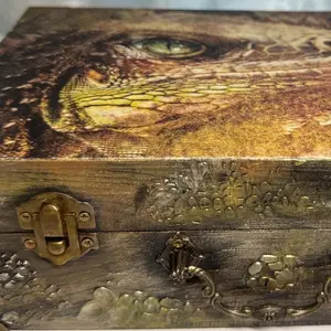 Handmade decoupage / painted dragon keepsake box / storage box/home decor