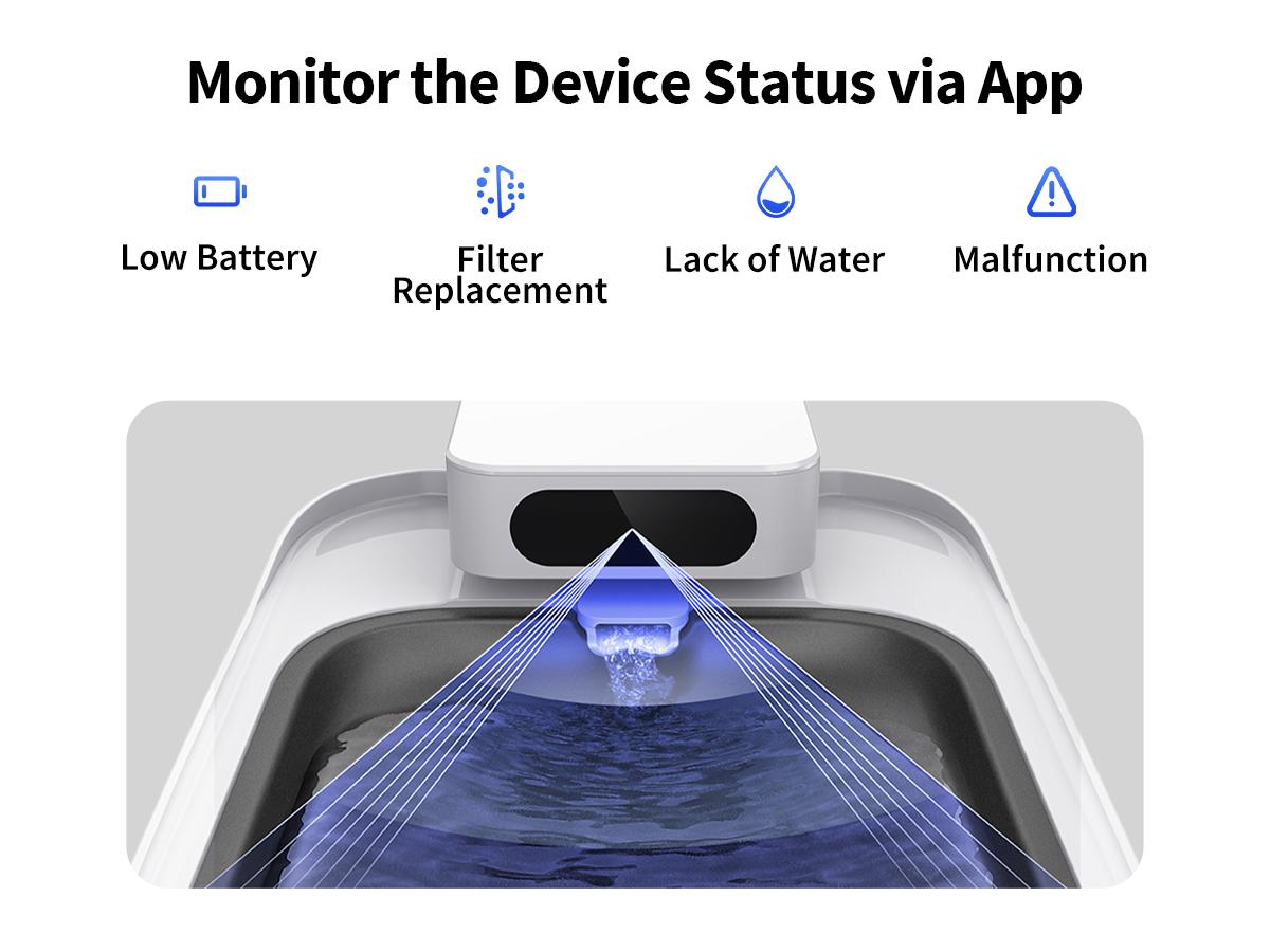 PETKIT EVERSWEET MAX 2 Dishwasher Safe Cat Water Fountain, Cordless Automatic Cats Drinking Fountain with Motion Sensor, 101 oz/3L Pet Fountain for Cats Dogs Inside, Smart App Control & Stainless Steel Tray