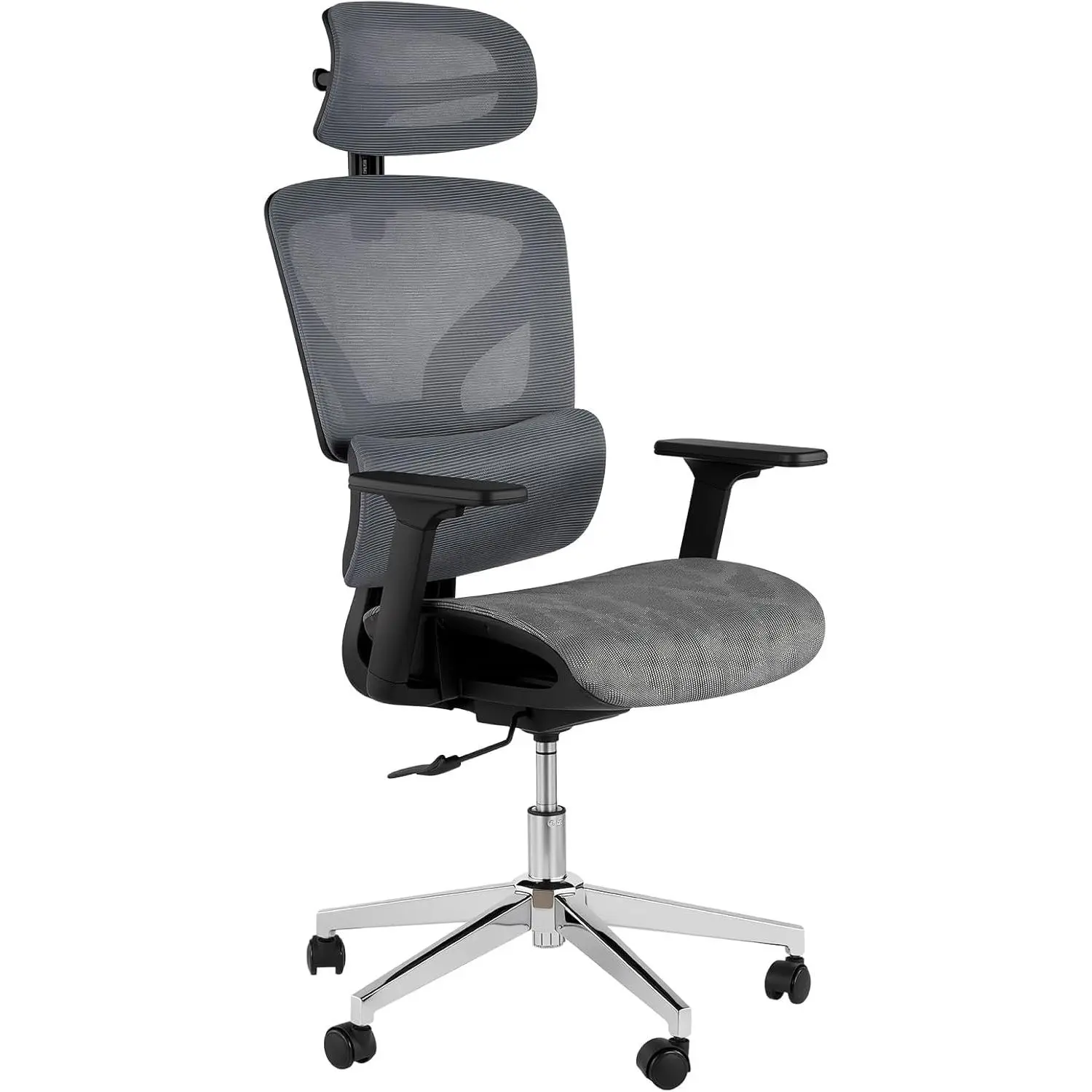 Garvee Oversized High Back Ergonomic Office Chair with 440LBS Heavy Duty Capacity, Adjustable Lumbar Support and Seat Depth, 3D Armrests, Breathable Mesh, 360° Swivel and Reclining, Suitable for Home Office in Gray or Black