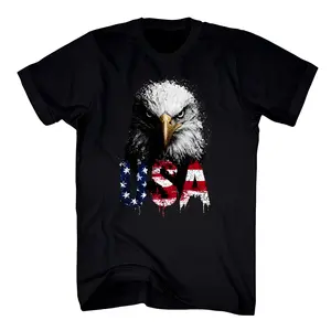 USA Bald Eagle Patriotic Graphic USA T Shirt for 4th of July American Flag Shirt