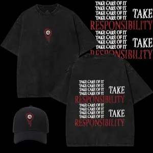 Mouthwashing Take Responsibility Horror Game 2 sided Printed Unisex  Washed TShirt, Graphic Tee, Game Lover graphic tees game merch Cotton shirts back school Streetwear Top