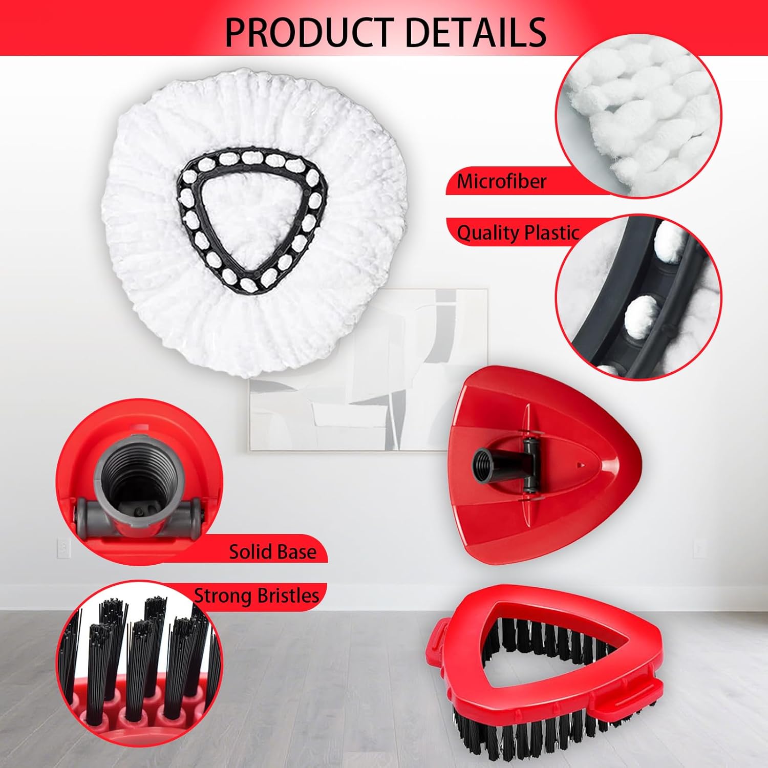 5 Pack Microfiber Spin Mop Replacement Heads for O Cedar 1-Tank System, Adjustable 30-58" Lightweight Stainless Steel Handle, Scrub Brush Base Combo, Machine Washable for Bathroom & Kitchen Cleaning 5 Pack Microfiber Spin Mop Replacement Heads for O Cedar 1-Tank System, Adjustable 30-58" Lightweight Stainless Steel Handle, Scrub Brush Base Combo, Machine Washable for Bathroom & Kitchen Cleaning